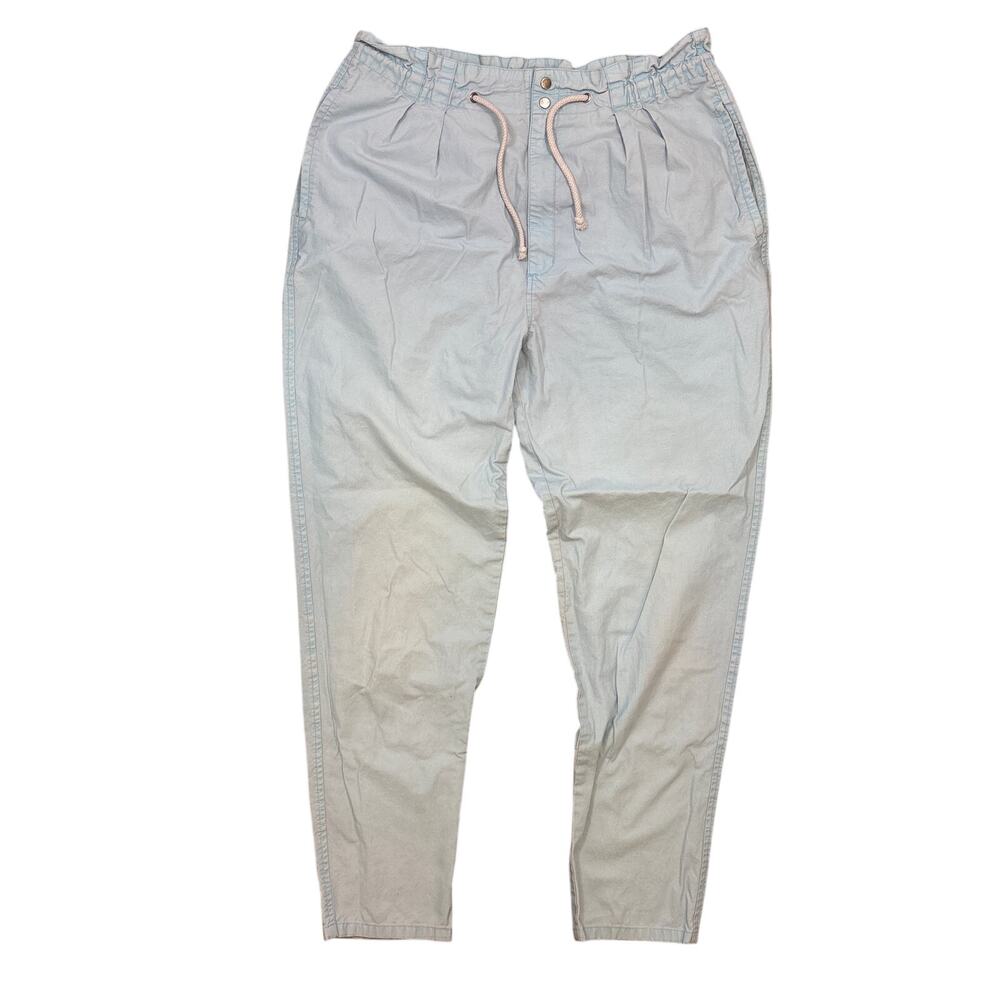 Vintage 90s Sync Pastel baby Blue cotton Jogger pants drawstring elastic waist L